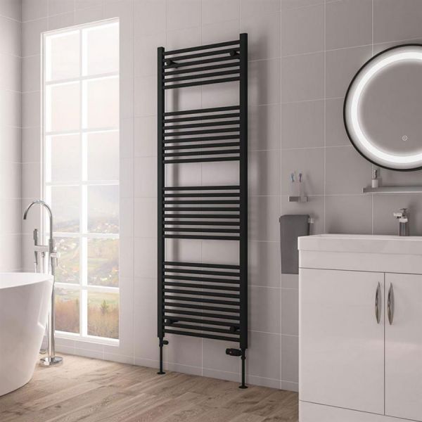 Eastbrook Biava Hidden Vent 1720 x 600 Straight Matt Black Towel Rail #2