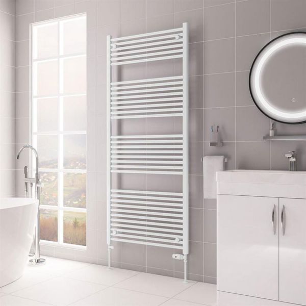 Eastbrook Biava Hidden Vent 1720 x 750 Straight Gloss White Towel Rail #2