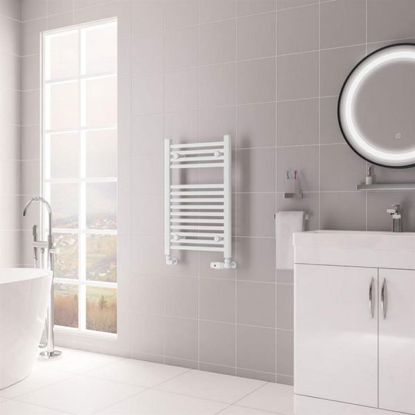 Eastbrook Biava Hidden Vent 688 x 450 Straight Gloss White Towel Rail #2