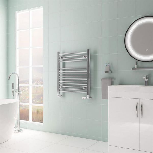 Eastbrook Biava Hidden Vent 688 x 600 Straight Chrome Towel Rail #2