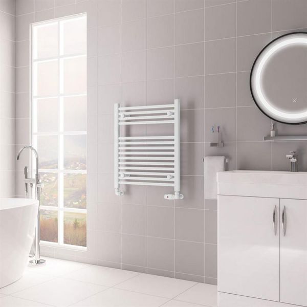 Eastbrook Biava Hidden Vent 688 x 600 Straight Gloss White Towel Rail #2