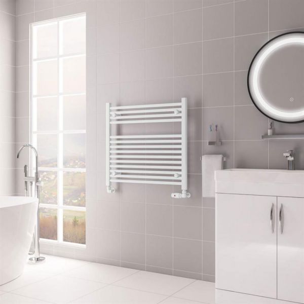 Eastbrook Biava Hidden Vent 688 x 750 Straight Gloss White Towel Rail #2