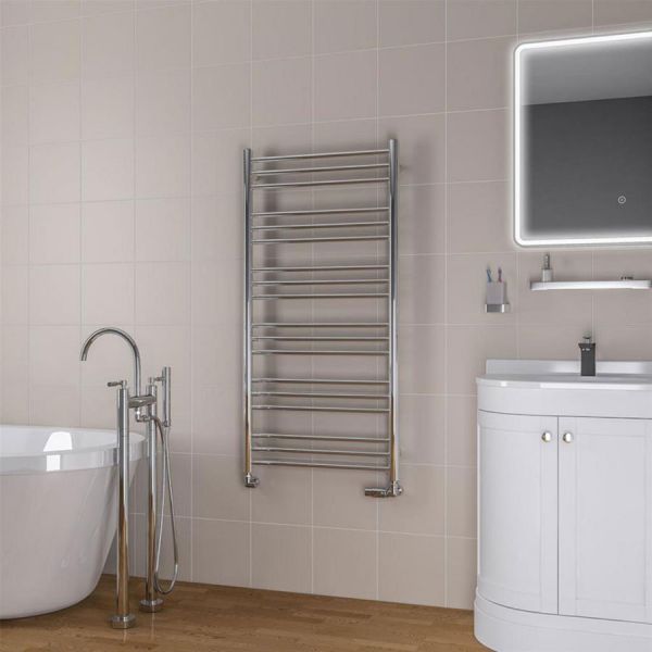 Eastbrook Biava 1200 x 600 Round Chrome Towel Rail #2