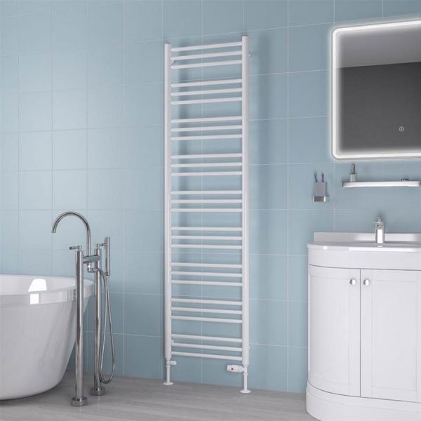 Eastbrook Biava 1800 x 500 Round WHITE Towel Rail #2