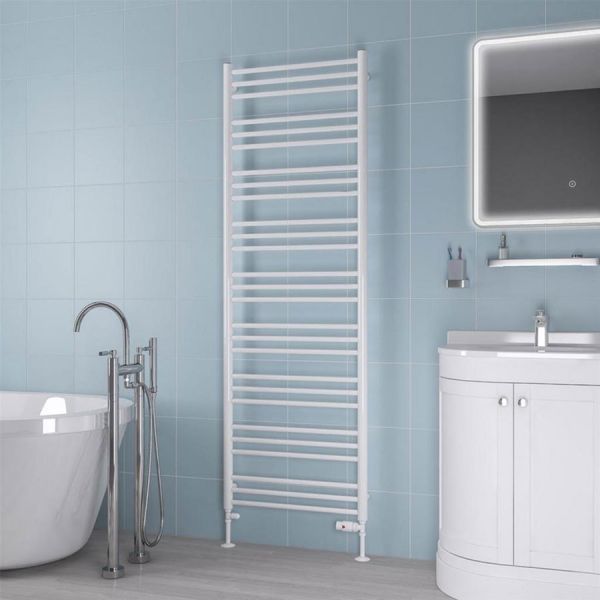 Eastbrook Biava 1800 x 600 Round WHITE Towel Rail #2