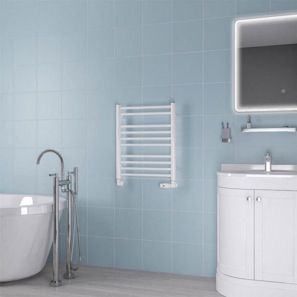 Eastbrook Biava 600 x 500 Round WHITE Towel Rail #2