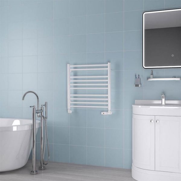 Eastbrook Biava 600 x 600 Round WHITE Towel Rail #2