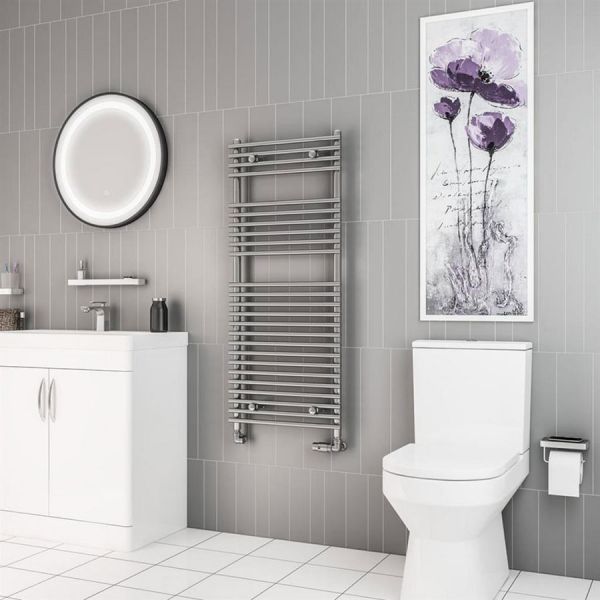 Eastbrook Biava 1200 x 500 Tube on Tube Chrome Towel Rail #2