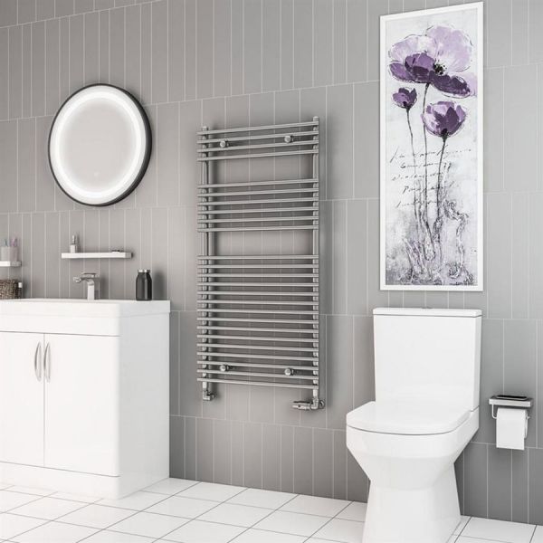 Eastbrook Biava 1200 x 600 Tube on Tube Chrome Towel Rail #2
