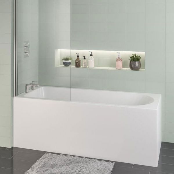 Eastbrook Beauforte Reinforced Biscay 1800 x 800 Left Handed Single Ended Shower Bath #3