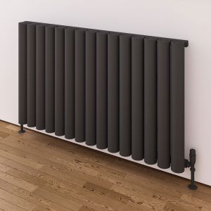 Eastbrook Burford 600 x 835 Horizontal Matt Anthracite Designer Aluminium Radiator