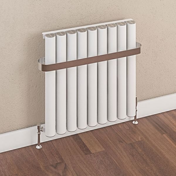 Eastbrook Burford 600 x 1185 Horizontal Matt White Designer Aluminium Radiator #2