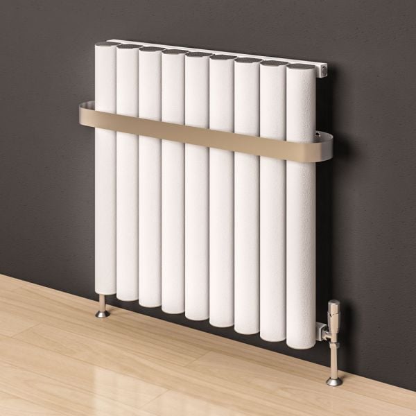 Eastbrook Burford 600 x 625 Horizontal Matt White Designer Aluminium Radiator