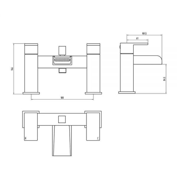Eastbrook Camborne Chrome Bath Shower Mixer Tap #2