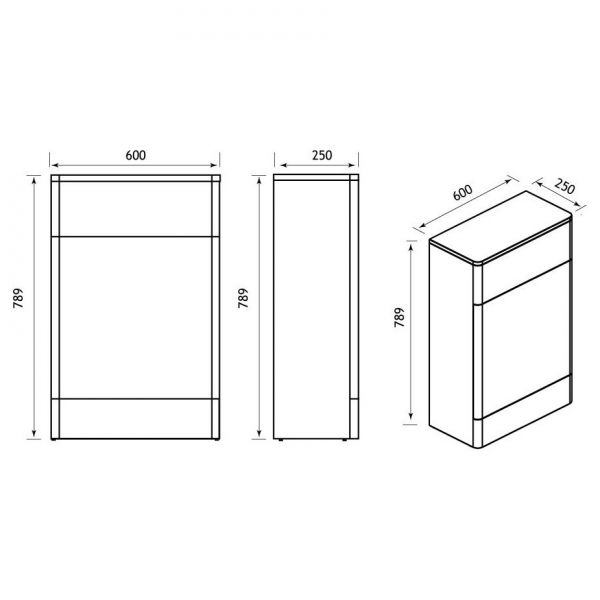 Eastbrook Cavone 600 Grey WC Unit #2
