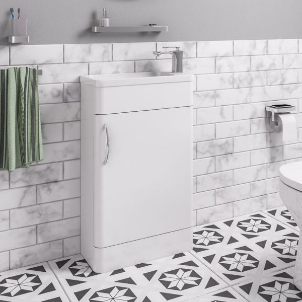 Eastbrook Cavone Cloakroom 500 White Floor Standing Vanity Unit #2