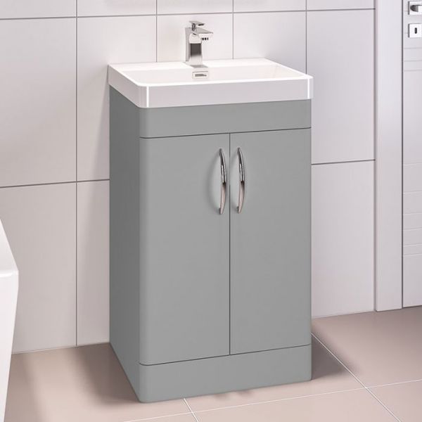 Eastbrook Cavone 500 Grey Floor Standing 2 Door Vanity Unit
