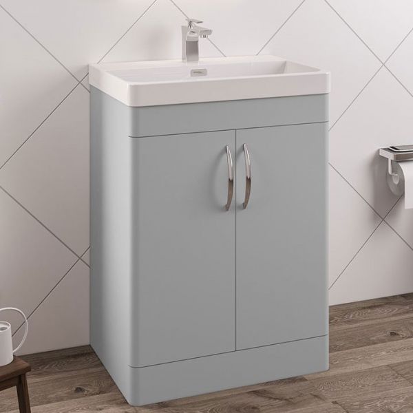 Eastbrook Cavone 800 Grey Floor Standing 2 Door Vanity Unit