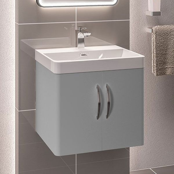 Eastbrook Cavone 500 Grey Wall Hung 2 Door Vanity Unit