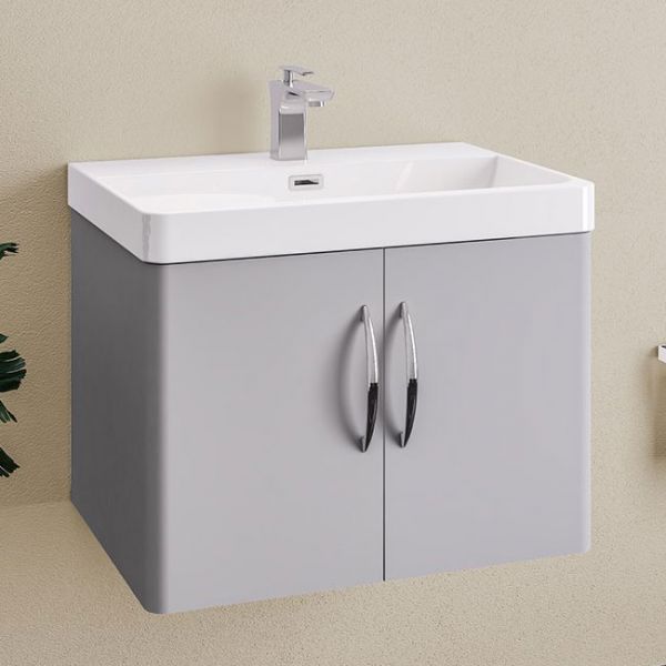 Eastbrook Cavone 600 Grey Wall Hung 2 Door Vanity Unit