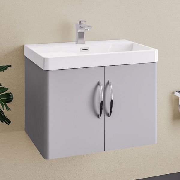 Eastbrook Cavone 800 Grey Wall Hung 2 Door Vanity Unit