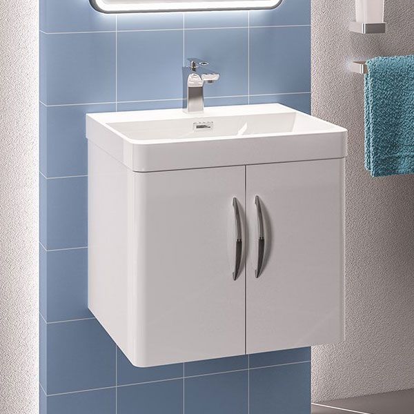 Eastbrook Cavone 600 White Wall Hung 2 Door Vanity Unit