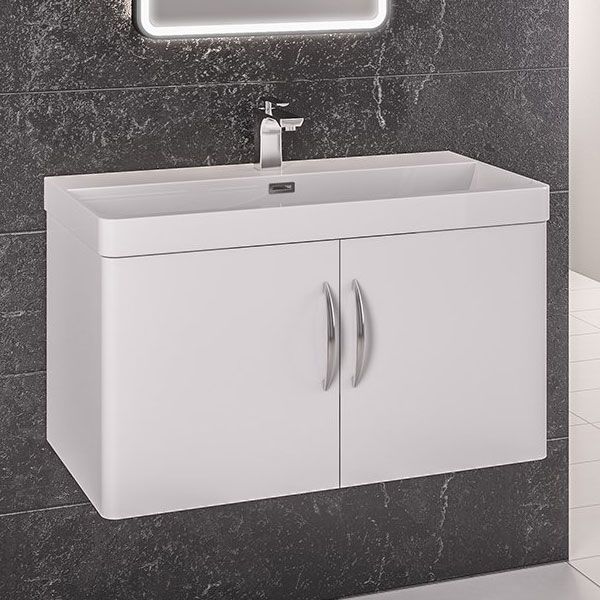 Eastbrook Cavone 800 White Wall Hung 2 Door Vanity Unit