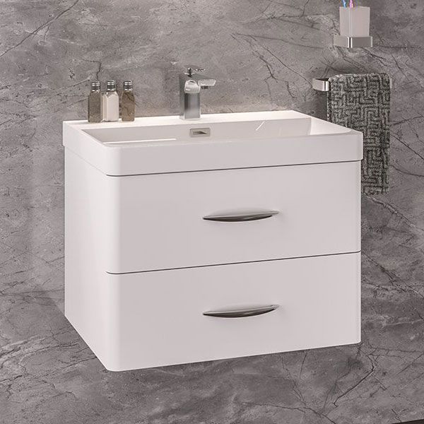 Eastbrook Cavone 800 White Wall Hung 2 Drawer Vanity Unit