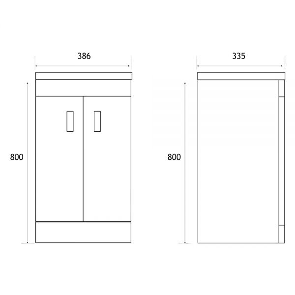Eastbrook Cavone II 400 Grey Floor Standing 2 Door Vanity Unit #2