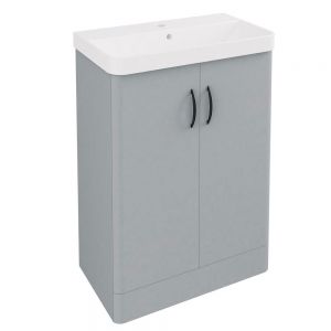 Eastbrook Cavone II 600 Grey Floor Standing 2 Door Vanity Unit