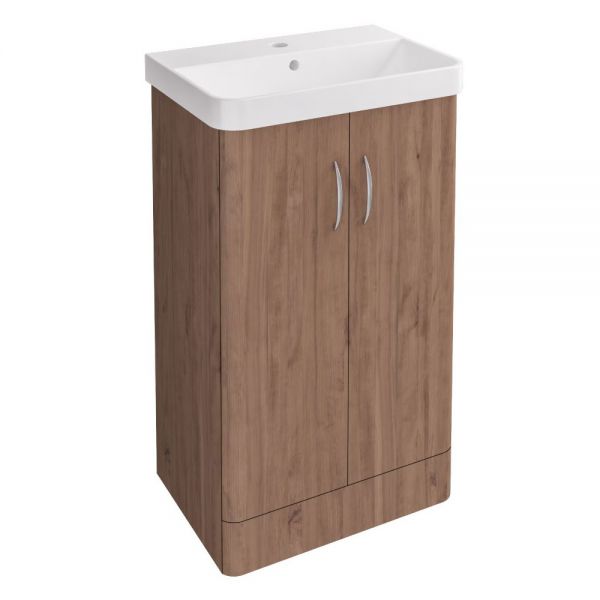 Eastbrook Cavone II 500 Oak Floor Standing 2 Door Vanity Unit