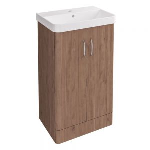 Eastbrook Cavone II 500 Oak Floor Standing 2 Door Vanity Unit