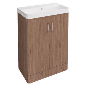 Eastbrook Cavone II 600 Oak Floor Standing 2 Door Vanity Unit
