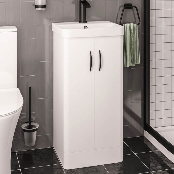 Eastbrook Cavone II 400 White Floor Standing 2 Door Vanity Unit #2