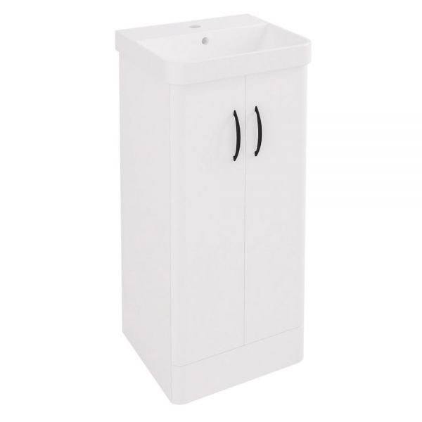Eastbrook Cavone II 400 White Floor Standing 2 Door Vanity Unit