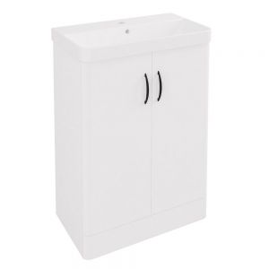 Eastbrook Cavone II 600 White Floor Standing 2 Door Vanity Unit