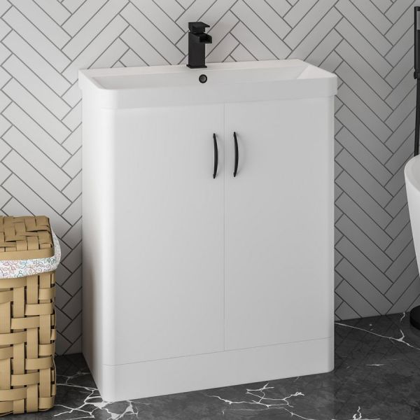 Eastbrook Cavone II 700 White Floor Standing 2 Door Vanity Unit #2