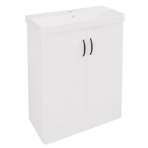 Eastbrook Cavone II 700 White Floor Standing 2 Door Vanity Unit