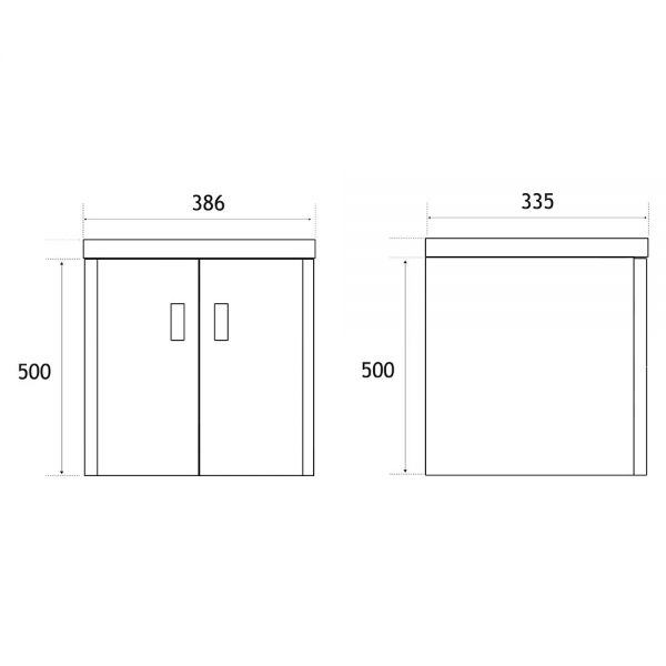 Eastbrook Cavone II 400 Grey Wall Hung 2 Door Vanity Unit #2