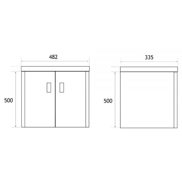 Eastbrook Cavone II 500 White Wall Hung 2 Door Vanity Unit #2