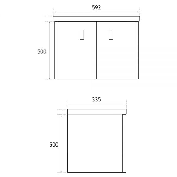 Eastbrook Cavone II 600 Grey Wall Hung 2 Door Vanity Unit #2