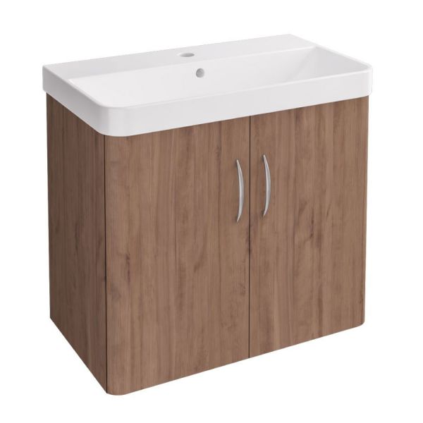 Eastbrook Cavone II 500 Oak Wall Hung 2 Door Vanity Unit