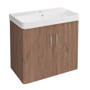 Eastbrook Cavone II 600 Oak Wall Hung 2 Door Vanity Unit