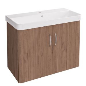 Eastbrook Cavone II 700 Oak Wall Hung 2 Door Vanity Unit