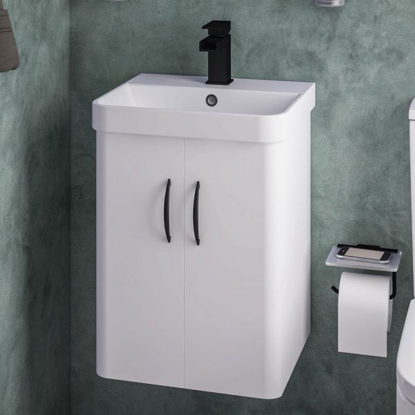 Eastbrook Cavone II 400 White Wall Hung 2 Door Vanity Unit #2