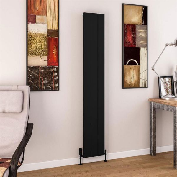 Eastbrook Charlton 1800 x 280 Matt Black Aluminium Designer Radiator #2