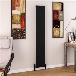 Eastbrook Charlton 1800 x 280 Vertical Matt Black Designer Aluminium Radiator