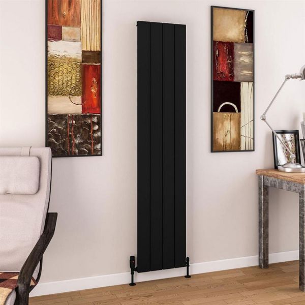 Eastbrook Charlton 1800 x 375 Matt Black Aluminium Designer Radiator #2
