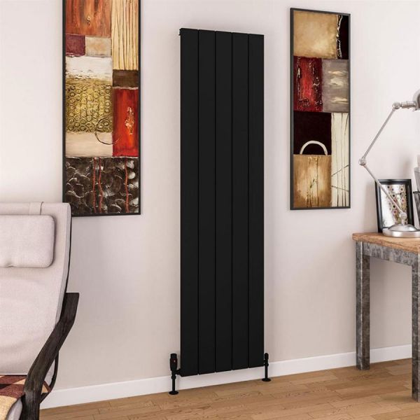 Eastbrook Charlton 1800 x 470 Matt Black Aluminium Designer Radiator #2