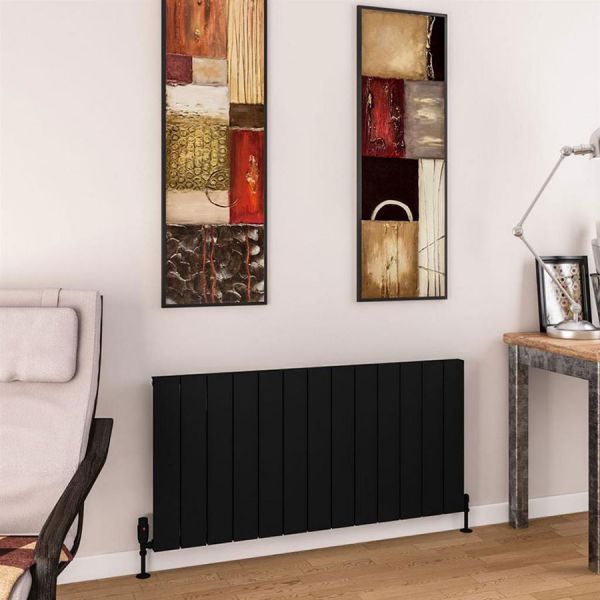 Eastbrook Charlton 600 x 1230 Matt Black Aluminium Designer Radiator #2